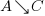 A {searrow} C